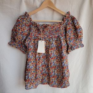 NWT Dôen Frances top in wildflower meadow print size xxs FITS XS